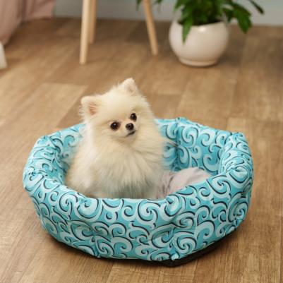 Лежак для кошек и собак мелких пород Коринф, 49х45х16 см, бирюзовый – фото 4