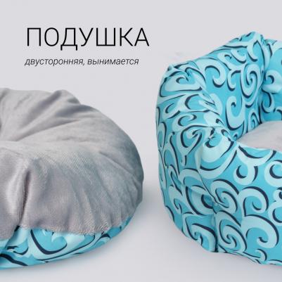 Лежак для кошек и собак мелких пород Коринф, 49х45х16 см, бирюзовый – фото 5