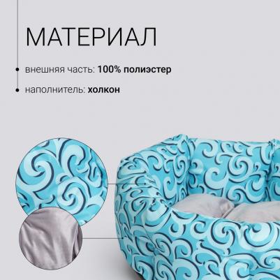 Лежак для кошек и собак мелких пород Коринф, 49х45х16 см, бирюзовый – фото 6