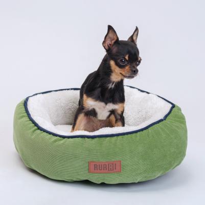 Лежак круглый для собак и кошек, 44 см, зеленый