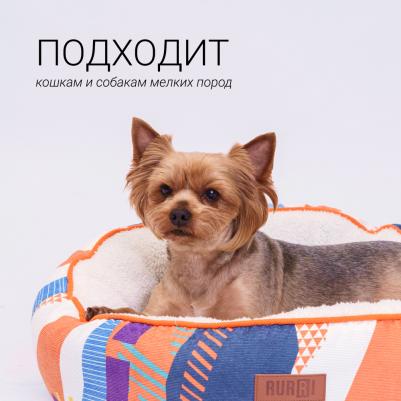Лежак круглый для собак и кошек, 60 см, многоцветный – фото 6