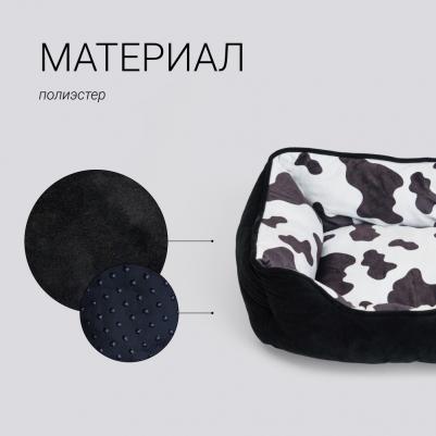 Лежак с игрушкой Коровка 54х45х17см, чёрный – фото 9