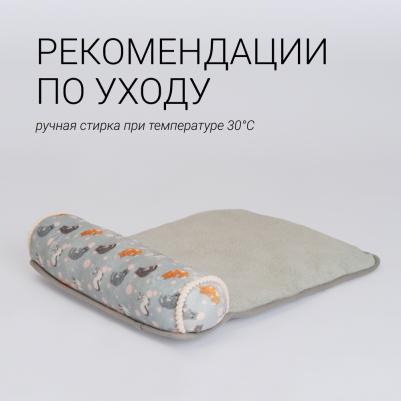 Подстилка с валиком для собак и кошек, 60х40х10 см, серая – фото 7