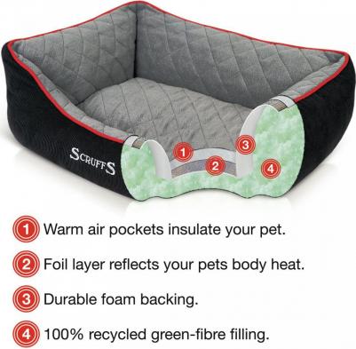 Лежак с бортиками Thermal Box Bed черный для животных 75х60х19 см – фото 5