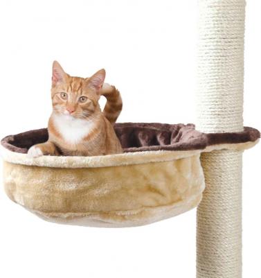 Гамак для кошки с креплением на когтеточку, ? 38 см, бежевый/коричневый – фото 1