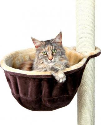Гамак для кошки с креплением на когтеточку, ? 38 см, бежевый/коричневый – фото 2