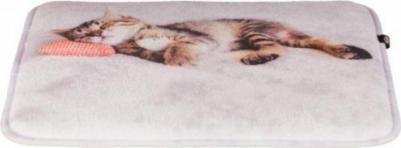 Лежак для кошек и собак Nani, серый с рисунком, 40х30х1 см