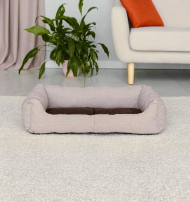 Лежанка для собак и кошек рогожка 49x65x16см бежевый – фото 3