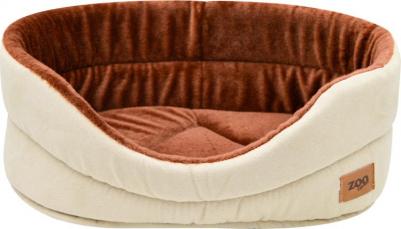 Лежанка для кошек "Classic" иск.замша, плюш №1 40*27*16 см кремовая 75671 – фото 1