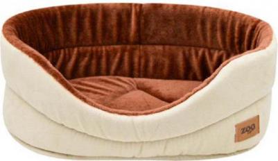 Лежанка для кошек "Classic" иск.замша, плюш №4 53*38*18 см кремовая 75674 – фото 1