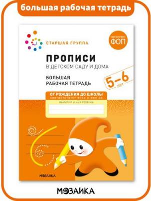 Денисова Дарья, Дорофеева Э. М. Прописи в детском саду и дома. Большая рабочая тетрадь. 5-6 лет. ФГОС