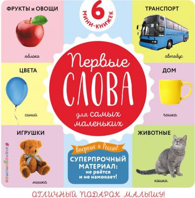 Комплект из 6 супер-прочных мини-книжек "Первые слова для самых маленьких" – фото 1