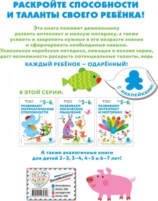 Развиваем интеллект и моторику: для детей 5-6 лет (с наклейками) – фото 2