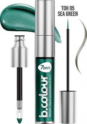 Тени для век жидкие с эффектом металлик B.Colour Metallic Liquid Eyeshadow 2-in-1 т.05 Sea green 3,3 мл – фото 2