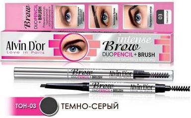 Карандаш для бровей с щеточкой Alvin Do'R Intense Brow 03 темно-серый – фото 1