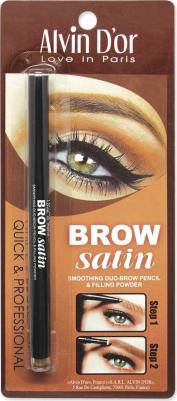 Набор декоративной косметики Дуэт для бровей карандаш+пудра Brow Satin Тон 01 medium brown – фото 7