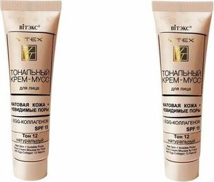Крем-мусс тональный матовая кожа + невидимые поры с EGG- колл-м SPF15 30мл тон 12 Натуральный – фото 2
