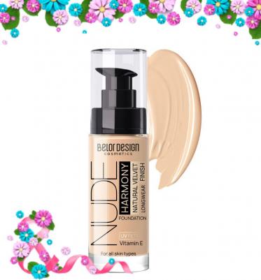 Тональный крем для лица Nude Harmony, тон 201 Light beige – фото 13