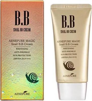 Тональный BB крем омолаживающий с Улиточным муцином BB Cream Aenepure Magic Snail Whitening Anti-Wrinkle Sun Protection, SPF50+ PA+++, 50 мл – фото 1