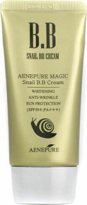 Тональный BB крем омолаживающий с Улиточным муцином BB Cream Aenepure Magic Snail Whitening Anti-Wrinkle Sun Protection, SPF50+ PA+++, 50 мл