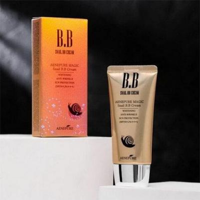 Тональный BB крем омолаживающий с Улиточным муцином BB Cream Aenepure Magic Snail Whitening Anti-Wrinkle Sun Protection, SPF50+ PA+++, 50 мл – фото 5