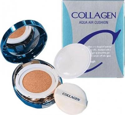 Крем-кушон тональный с экстрактом коллагена Aqua air Cushion, тон 21 – фото 2