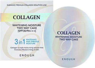 Пудра компактная для лица COLLAGEN WHITENING MOISTURE TWO-WAY CAKE SPF 28 PA++ со сменным блоком тон 21 – фото 2