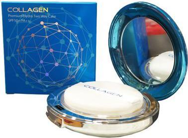Пудра увлажняющая с коллагеном + запасной блок W Collagen Premium Hydro Twoway Cake #21 12гр*2 – фото 2