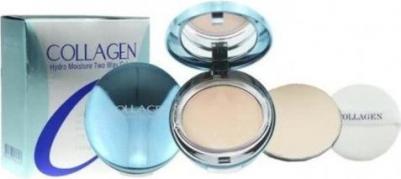 Пудра увлажняющая с коллагеном + запасной блок W Collagen Premium Hydro Twoway Cake #21 12гр*2 – фото 5