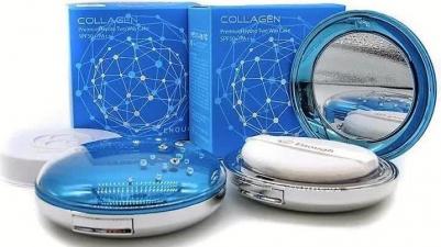 Пудра увлажняющая с коллагеном + запасной блок W Collagen Premium Hydro Twoway Cake #21 12гр*2 – фото 7