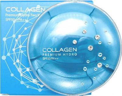 Пудра увлажняющая с коллагеном + запасной блок W Collagen Premium Hydro Twoway Cake #21 12гр*2 – фото 12