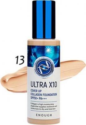 Тональный крем с коллагеном Ultra X10 Cover Up Collagen Foundation SPF 50, тон 13, 100 мл – фото 1