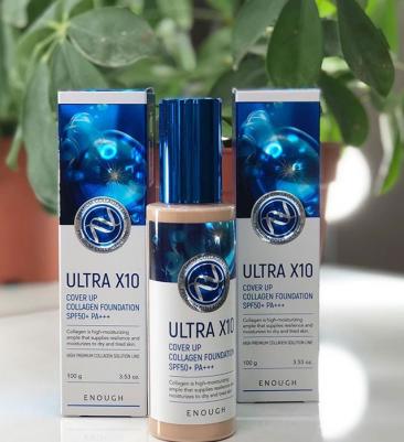 Тональный крем с коллагеном Ultra X10 Cover Up Collagen Foundation SPF 50, тон 13, 100 мл – фото 3