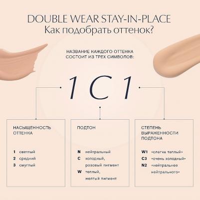 Double Wear Stay-in-Place Устойчивый тональный крем SPF10 2N2 Buff – фото 4