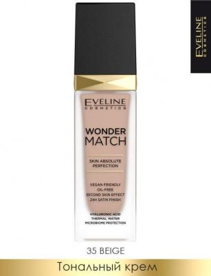 Адаптирующаяся тональная основа WONDER MATCH c гиалуроновой кислотой, №35 BEIGE – фото 3