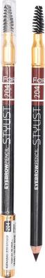 Карандаш для бровей MB013-201 "Stylist" с щеточкой (черный) – фото 1