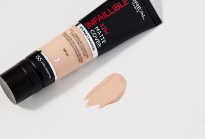 Ультраматирующий стойкий тональный крем "Infaillible 24 часа матовое покрытие", тон №155, натуральный розовый, 30 мл – фото 8