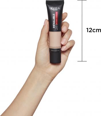 Ультраматирующий стойкий тональный крем "Infaillible 24 часа матовое покрытие", тон №155, натуральный розовый, 30 мл – фото 18