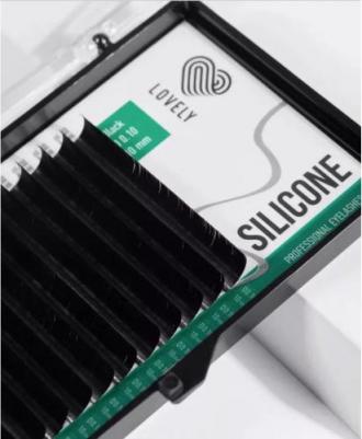 Ресницы для наращивания черные Silicone MIX С / 0.07 / 8-15 мм / Ресницы Лавли Силикон