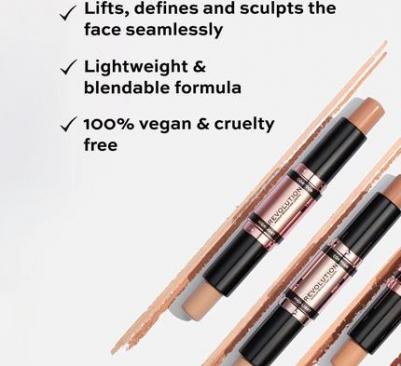Contour Stick Duo Cream Contour & Highlight Веганский и не тестируемый на животных средний 2,4 г – фото 1