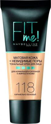 Тональный крем для лица "Fit Me", матирующий, скрывающий поры, Оттенок 118, Карамельно-бежевый, 30 мл – фото 4