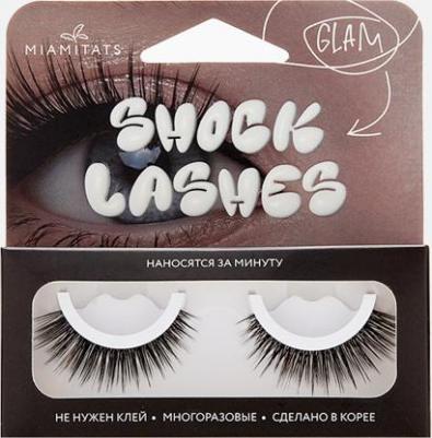 Накладные ресницы многоразовые SHOCK LASHES GLAM с клеевым слоем