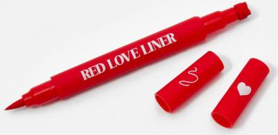 Подводка фломастер для глаз красная со штампом сердечко Red love – фото 5