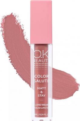 Матовая стойкая жидкая губная помада COLOR SALUTE MATT & STAY long-wear liquid lipstick тон Joy – фото 1