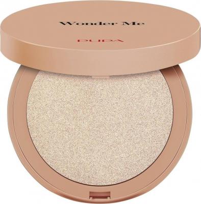 Хайлайтер для лица и тела сухой компактный WONDER ME GLOW №101 розовое золото – фото 6