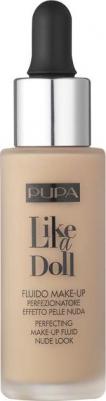 Крем тональный, 20 светлый бежевый / LIKE A DOLL - MAKE-UP FLUID NUDE LOOK 20 мл – фото 4