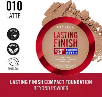 Длительное покрытие 25 HR Компактная тональная основа 010 Latte Matte Регулируемое покрытие Пудра-крем Защита от загрязнений SPF 20 Гиалуроновая – фото 4