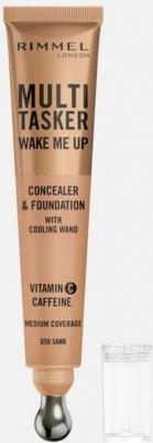 Многофункциональная основа и консилер Wake Me Up 050 Sand Depuffs Осветляет темные круги Металлический охлаждающий аппликатор Кофеин Витамин C 2% – фото 1