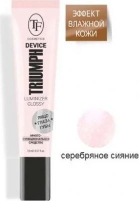 Хайлайтер для лица Triumph Device Luminizer Glossy многофункциональное средство, натуральный нежно-розовый оттенок 15 мл – фото 2