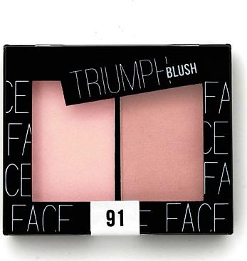 Румяна для лица двухцветные Triumph Blush 91 персиковый беж/холодный розовый – фото 1